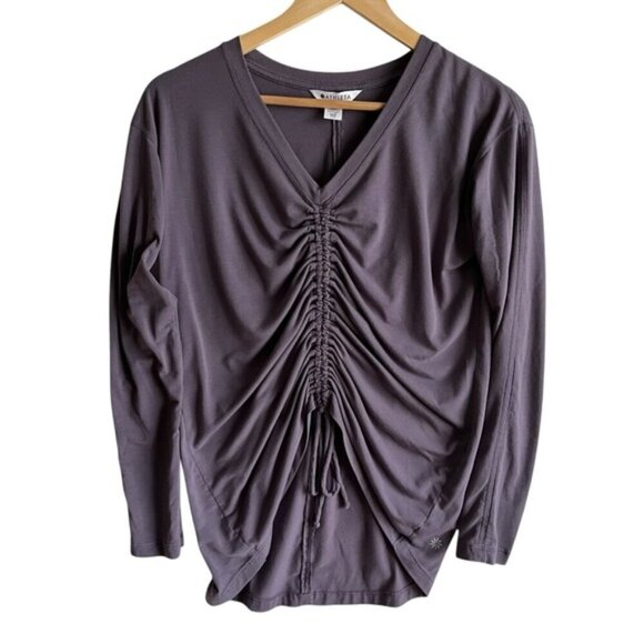 Athleta Crossover Ruched Top XXS Purple - Picture 4 of 10